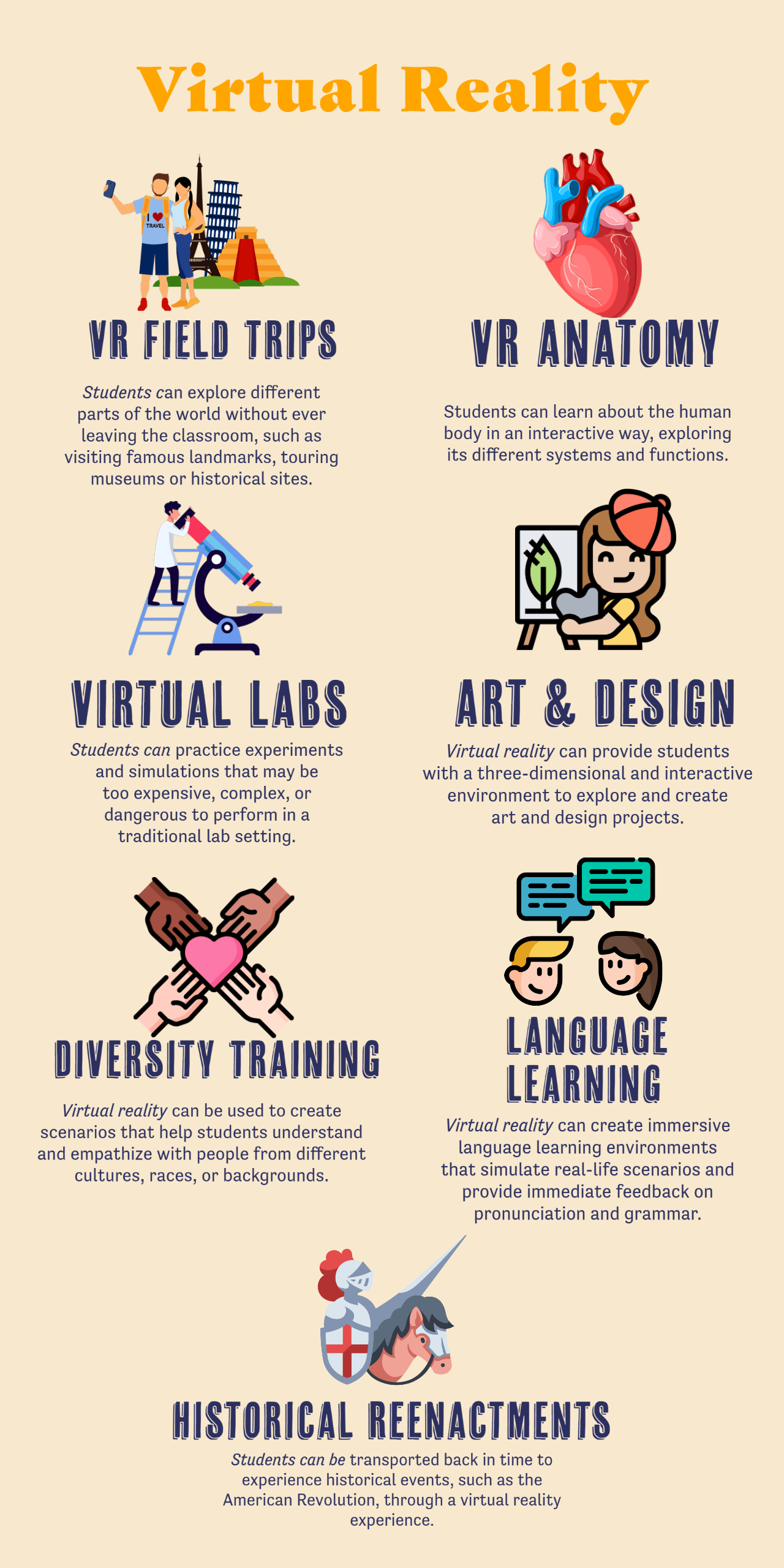 virtual reality for language learning infographic